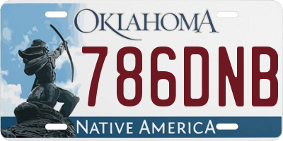 OK license plate 786DNB