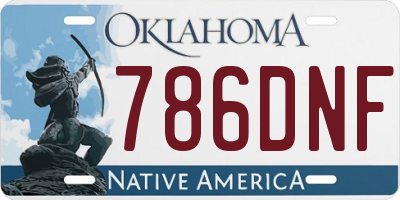 OK license plate 786DNF