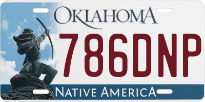 OK license plate 786DNP