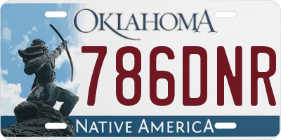 OK license plate 786DNR