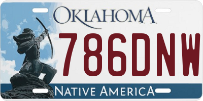 OK license plate 786DNW