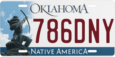 OK license plate 786DNY
