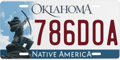 OK license plate 786DOA