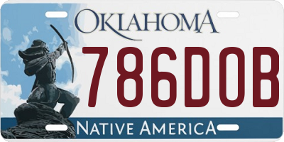 OK license plate 786DOB