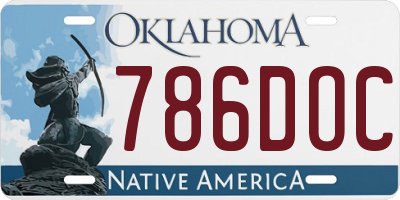 OK license plate 786DOC