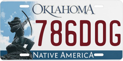 OK license plate 786DOG
