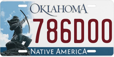 OK license plate 786DOO