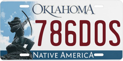 OK license plate 786DOS