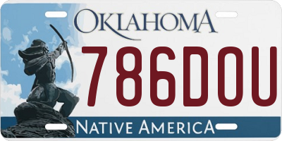 OK license plate 786DOU