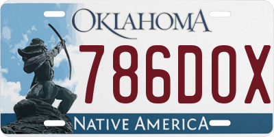 OK license plate 786DOX