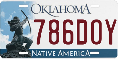 OK license plate 786DOY