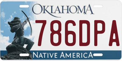 OK license plate 786DPA