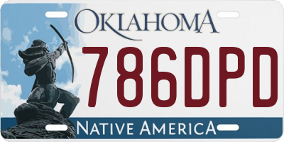 OK license plate 786DPD