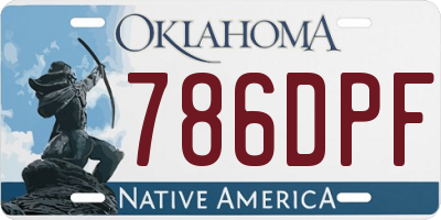 OK license plate 786DPF