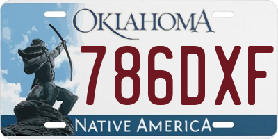 OK license plate 786DXF