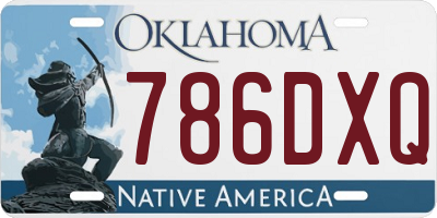 OK license plate 786DXQ