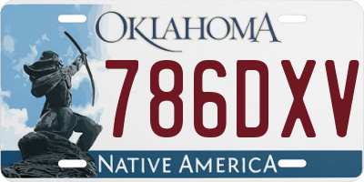 OK license plate 786DXV