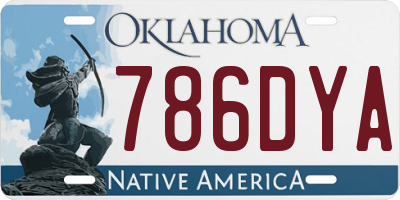 OK license plate 786DYA