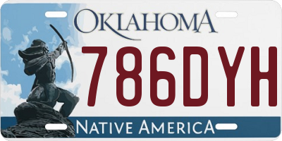 OK license plate 786DYH