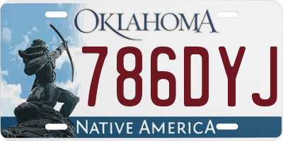 OK license plate 786DYJ