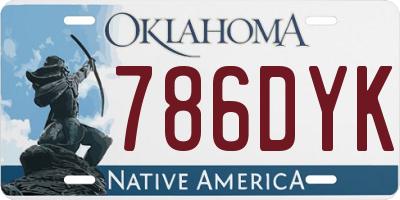 OK license plate 786DYK