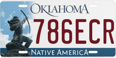 OK license plate 786ECR