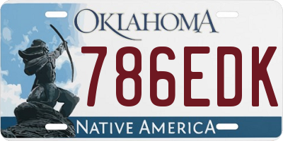 OK license plate 786EDK