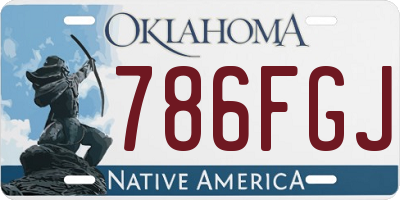 OK license plate 786FGJ