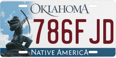 OK license plate 786FJD