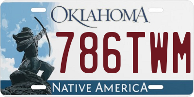 OK license plate 786TWM