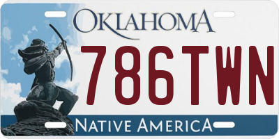 OK license plate 786TWN
