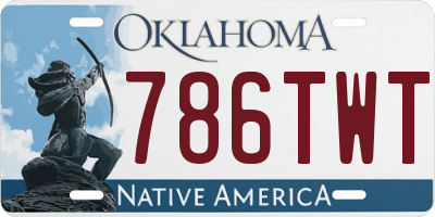 OK license plate 786TWT