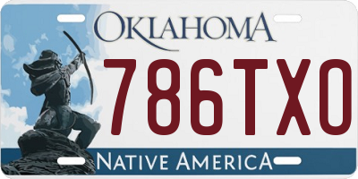OK license plate 786TXO