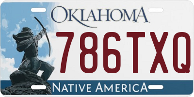 OK license plate 786TXQ