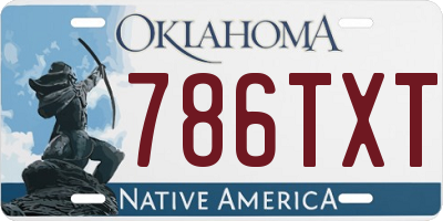 OK license plate 786TXT
