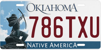 OK license plate 786TXU