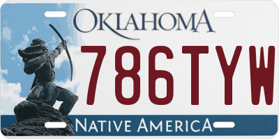 OK license plate 786TYW