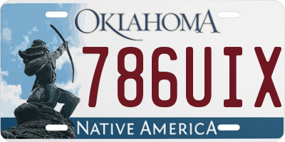 OK license plate 786UIX