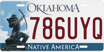 OK license plate 786UYQ