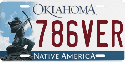 OK license plate 786VER