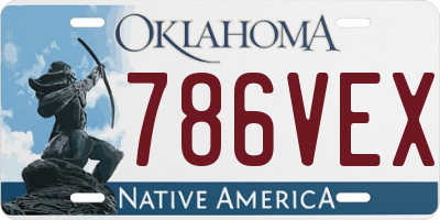 OK license plate 786VEX