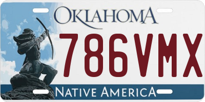 OK license plate 786VMX
