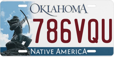 OK license plate 786VQU