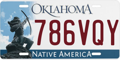 OK license plate 786VQY