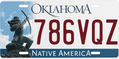 OK license plate 786VQZ