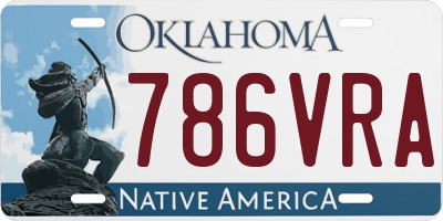 OK license plate 786VRA