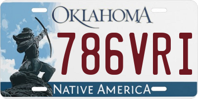 OK license plate 786VRI