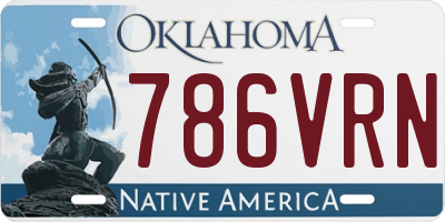 OK license plate 786VRN