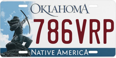 OK license plate 786VRP