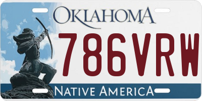 OK license plate 786VRW